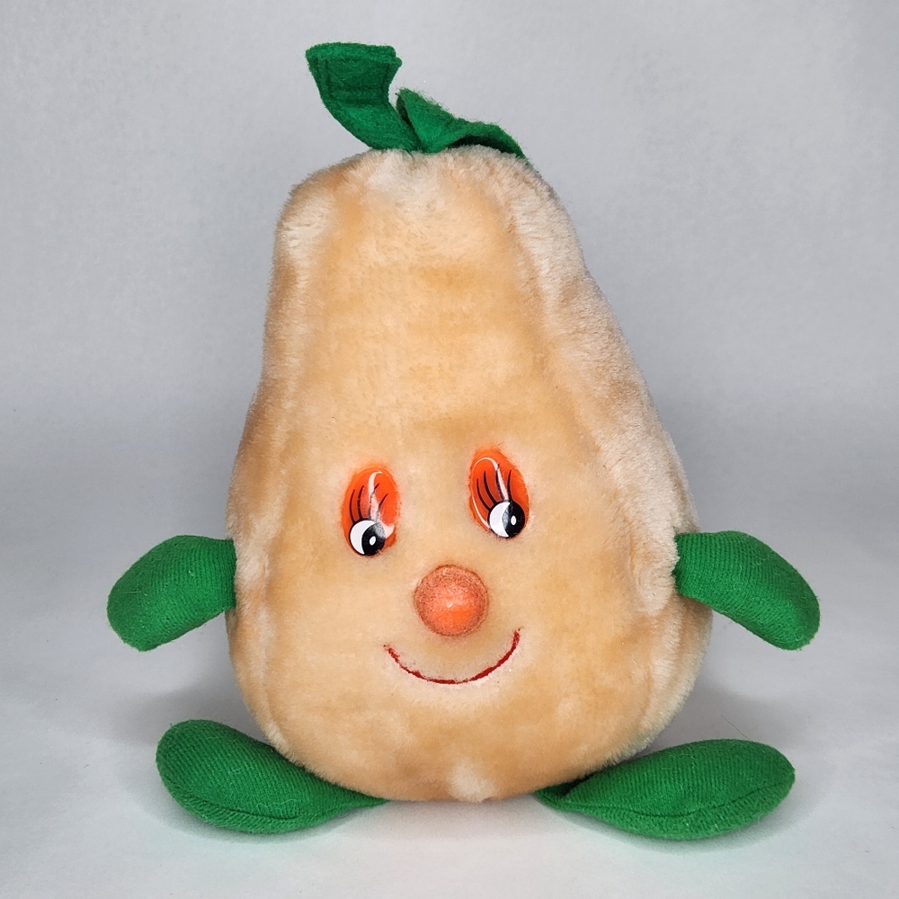 Vintage Pear Plush Fruit Doll